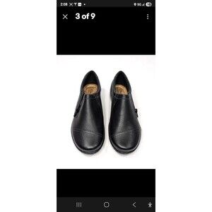 New Clarks Cora Giny Black Tumbled Leather Women's Loafers - Size 7.5